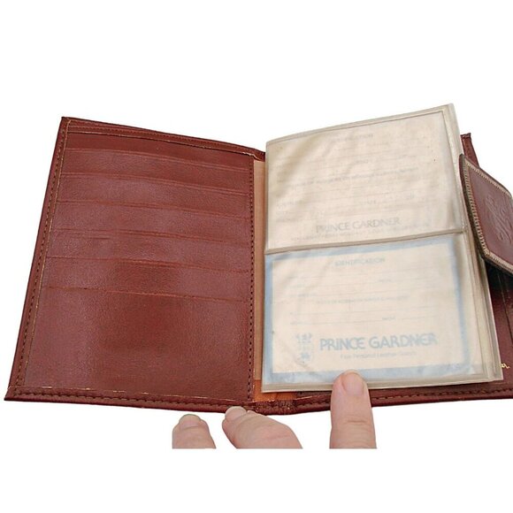 NEW Princess Gardner Dark Red Leather Bifold Wallet Card Slots Coin Purse Vtg - Picture 5 of 12